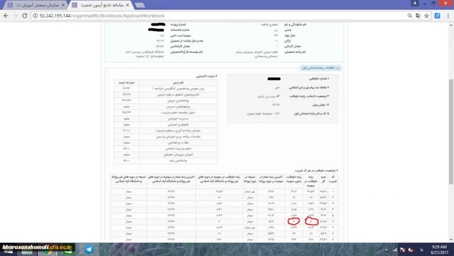 کسب رتبه های زیر 100 کنکور  سراسری کارشناسی ارشد توسط دانشجو معلمان پردیس های دانشگاه فرهنگیان خراسان شمالی 3