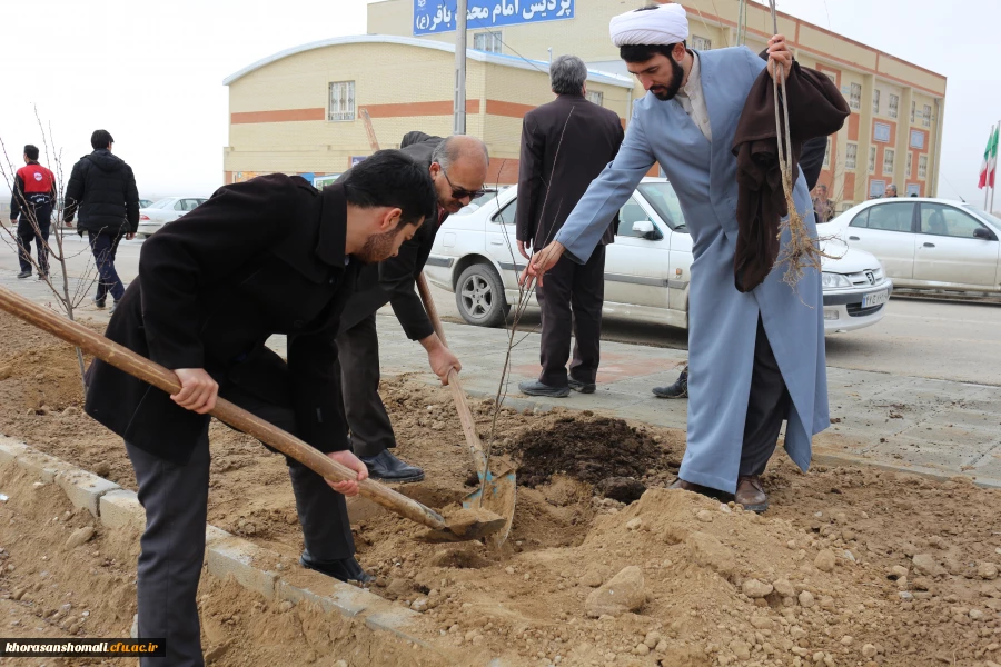 کاشت بیش ا ز 200 اصله نهال درختان مثمر و غیر مثمر به مناسبت هفته درختکاری در دانشگاه فرهنگیان 9