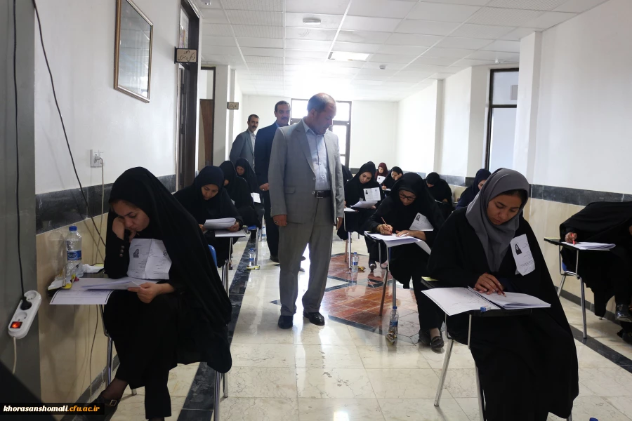 بازدید معاون فرهنگی و اجتماعی دانشگاه فرهنگیان  کشور از روند برگزاری آزمون اصلح در پردیس امام محمد باقر(ع) خراسان شمالی 2