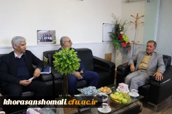 نشست دکتر حبیب صفرزاده سرپرست مدیریت امور پردیس های خراسان شمالی با یحیی لایق مدیر بانک تجارت استان خراسان شمالی 3