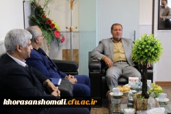 نشست دکتر حبیب صفرزاده سرپرست مدیریت امور پردیس های خراسان شمالی با یحیی لایق مدیر بانک تجارت استان خراسان شمالی 2