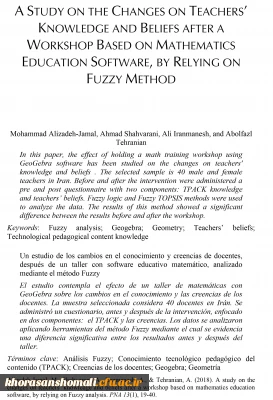 چاپ مقاله ISI مدرس دانشگاه فرهنگیان خراسان شمالی در ژورنال تخصصی
 آموزش ریاضی دانشگاه گرانادا اسپانیا توسط(دکتر محمد علیزاده جمال)
