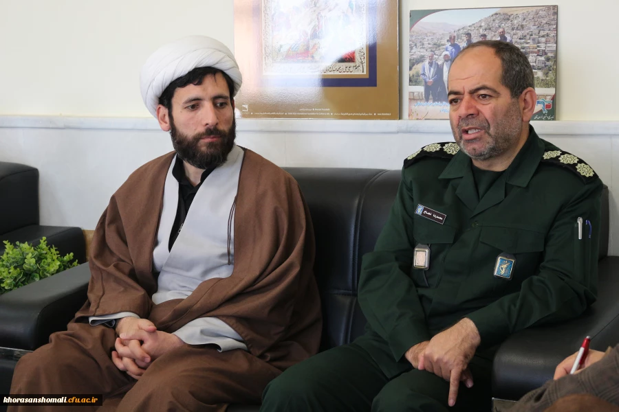 دیدار سردار شجاع جانشین قرارگاه آبادانی و عمران سپاه خراسان شمالی با دکتر صفرزاده سرپرست دانشگاه فرهنگیان خراسان شمالی 2