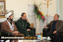 دیدار سردار شجاع جانشین قرارگاه آبادانی و عمران سپاه خراسان شمالی با دکتر صفرزاده سرپرست دانشگاه فرهنگیان خراسان شمالی 7
