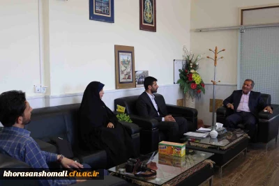 نشست صمیمانه دکتر صفرزاده سرپرست دانشگاه فرهنگیان خراسان شمالی با مسئول اتحادیه انجمن اسلامی دانش آموزان خراسان شمالی