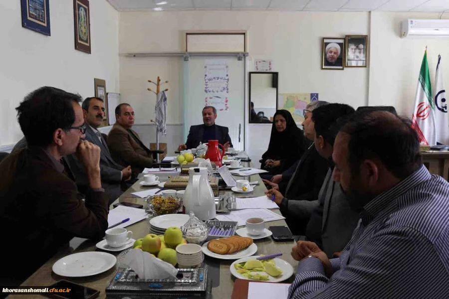 نشست ماهانه شورای مدیریت، نظارت و ارزیابی و توسعه منابع پردیس های دانشگاه فرهنگیان خراسان شمالی 2