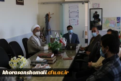 جلسه قرارداد برای زیبا سازی محوطه گلزار شهدای دانشگاه فرهنگیان استان  4