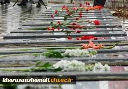 مسئولین دانشگاه فرهنگیان وسپاه استان به دیدار شهدا وگلباران مزار شهدا استان در هفته دفاع مقدس اعزام شدند  2