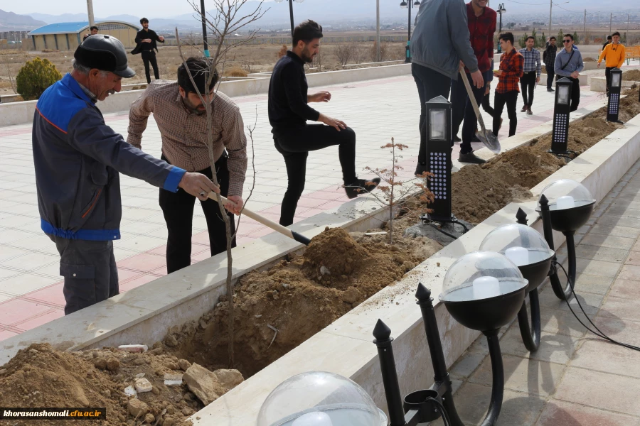 کاشت نهال به مناسبت روز درختکاری در محوطه گلزار شهدای گمنام و فضاهای سبز دانشگاه 4