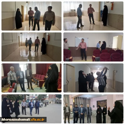بازدید کارشناسان مدیریت بحران استانداری و اداره کل نوسازی مدارس خراسان شمالی از ساختمان پردیس خواهران