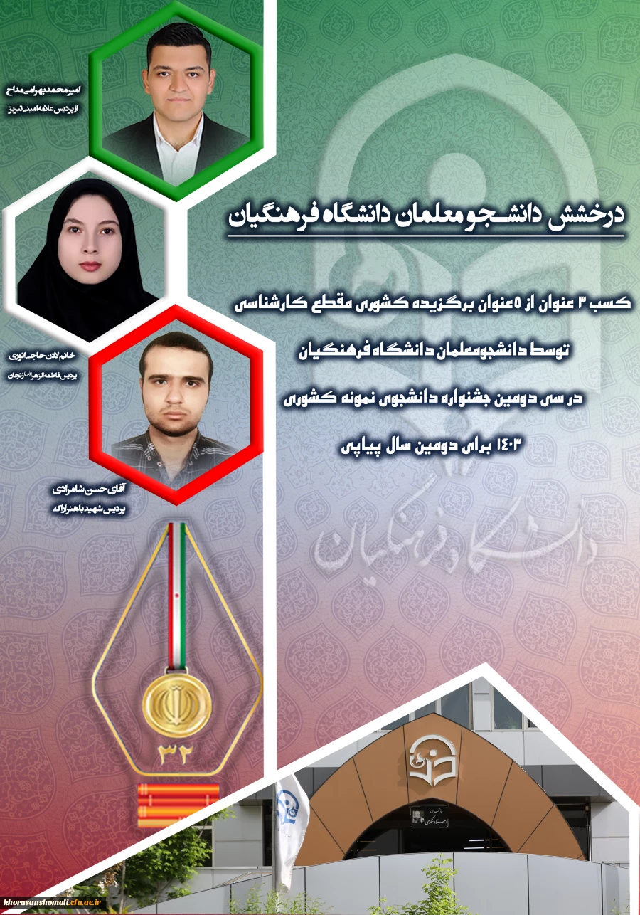 برگزیدگان جشنواره دانشجوی نمونه کشوری 2